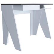 Dunster Wooden Laptop Desk With 1 Drawer In White And Grey