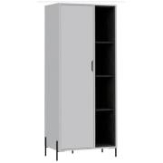 Dunster Wooden Display Cabinet With 1 Door In White And Black