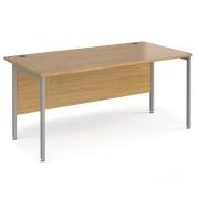 Melor 1600mm H-Frame Computer Desk In Oak And Silver