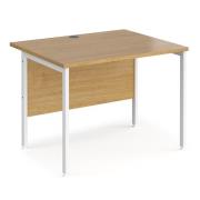 Melor 1000mm H-Frame Wooden Computer Desk In Oak And White