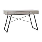 Bradken Wooden Computer Desk With Black Frame In Concrete