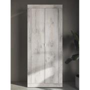 Taylor Wooden Wardrobe With 2 Doors In White Oak Pinie