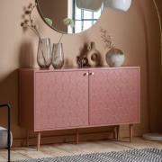Helston Wooden Storage Cabinet With 2 Doors In Pink
