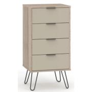 Avoch Wooden Narrow Chest Of 4 Drawers In Light Oak