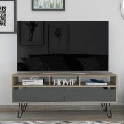 Marsett Wooden TV Stand With 2 Drawers In Oak And Grey