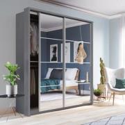 Allen Medium Wardrobe With 2 Sliding Doors In Matt Grey