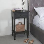 Denver Pine Wood Bedside Cabinet With 1 Drawer In Grey