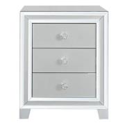 Mack Mirrored Bedside Cabinet With 3 Drawers In Grey