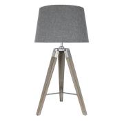 Harris Natural Grey Shade Table Lamp With Natural Tripod