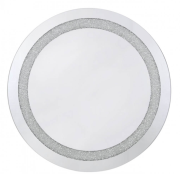 Alto Diamond Crush Wall Mirror Round In Silver Wooden Frame