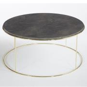 Salvo Wooden Coffee Table Round In Dusky Marble Effect