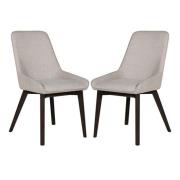 Acton Natural Fabric Dining Chairs In Pair