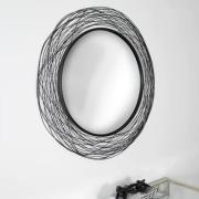 Bronx Round Nest Effect Wall Mirror With Black Metal Frame