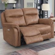 Chloe Fabric Electric Recliner 2 Seater Sofa In Sahara