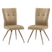 Kalista Taupe Faux Leather Dining Chairs In Pair