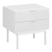 Savva Bedside Cabinet With 2 Drawers In Pure White And White