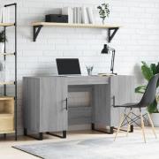 Alivia Wooden Computer Desk With 2 Doors In Grey Sonoma Oak