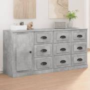 Elias Wooden Sideboard With 1 Door 9 Drawers In Concrete Effect