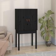 Aveiro Pinewood Highboard With 2 Doors In Black