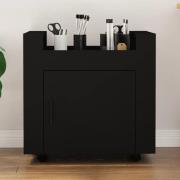 Destin Wooden Office Pedestal Trolley In Black