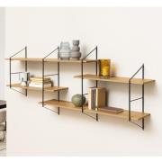 Barrie Wooden Wall Shelf Wall Hung 4 Shelves In Matt Paulownia