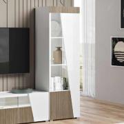 Enna High Gloss Display Cabinet 1 Door Right In White And LED