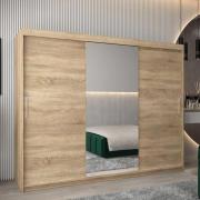 Tavira I Mirrored Wardrobe 3 Sliding Doors 250cm In Sonoma Oak