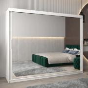 Tavira III Mirrored Wardrobe 3 Sliding Doors 250cm In White