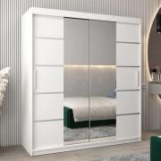 Vevey III Mirrored Wardrobe 2 Sliding Doors 180cm In White