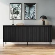 Trier Wooden Sideboard With 4 Doors In Matt Black