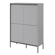 Trier Wooden Highboard With 4 Doors In Matt Grey