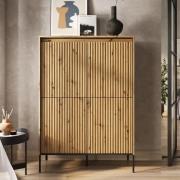 Trier Wooden Highboard With 4 Doors In Artisan Oak