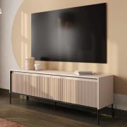 Trier Wooden TV Stand Small With 4 Doors In Beige