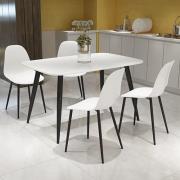 Arta White Wooden Dining Table 4 Duo Plastic White Chairs