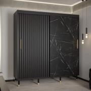 Adel Wooden Wardrobe With 2 Sliding Doors 200cm In Black