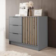 Norco Wooden Sideboard With 1 Door 3 Drawers In Grey