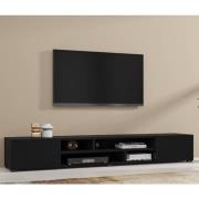 Citrus Wooden TV Stand With 2 Doors In Black