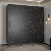 Barrie Wooden Wardrobe With 2 Sliding Doors 200cm In Black