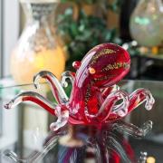 Bogota Glass Octopus Ornament In Red