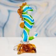 Bogota Glass Sea Horse Ornament In Multicolored