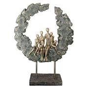 Ocala Polyresin Family Sculpture In Gold And Green