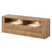 Leon Wooden TV Stand With 1 Door In Riviera Oak