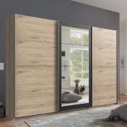 Minden Sliding Door Wide Wardrobe In Hickory Oak And Graphite