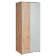 Varna Wooden Wardrobe With 2 Doors In Pearl Grey