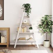 Halle Solid Pinewood Bookshelf 5-Tier In White