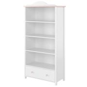 Lenoir Kids Wooden Bookcase With 3 Shelves In Matt White