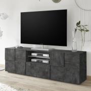 Aleta Wooden TV Stand With 2 Doors 1 Drawer In Oxide