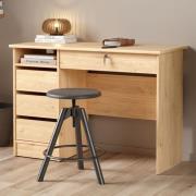 Frosk Wooden Computer Desk 3 Drawers In Jackson Hickory Oak