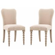 Arta Natural Fabric Dining Chairs In Pair