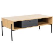 Malibu Wooden Coffee Table With 1 Drawer In Natural Oak